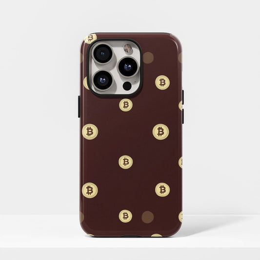 Double-Layer Semi-Handprinted Tough Matte BTC (Bitcoin) iPhone Case