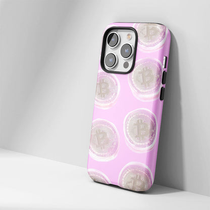 Double-Layer Semi-Handprinted Tough Matte BTC (Bitcoin) iPhone Case