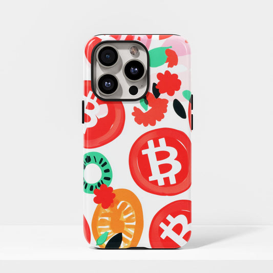 Double-Layer Semi-Handprinted Tough Matte BTC (Bitcoin) iPhone Case