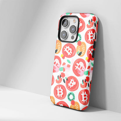 Double-Layer Semi-Handprinted Tough Matte BTC (Bitcoin) iPhone Case