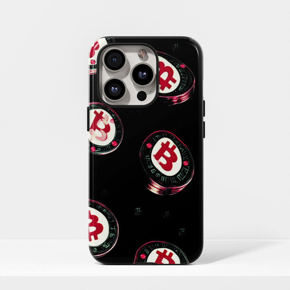 Double-Layer Semi-Handprinted Tough Matte BTC (Bitcoin) iPhone Case