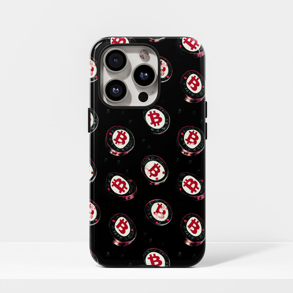 Double-Layer Semi-Handprinted Tough Matte BTC (Bitcoin) iPhone Case