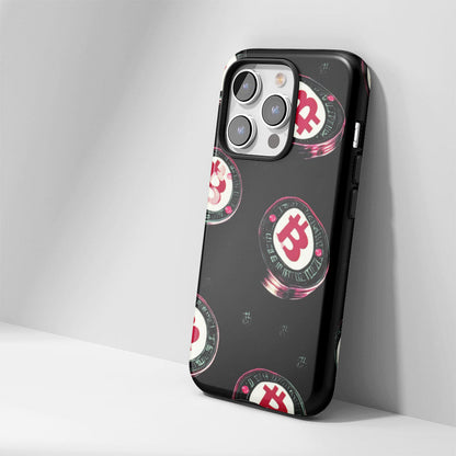 Double-Layer Semi-Handprinted Tough Matte BTC (Bitcoin) iPhone Case