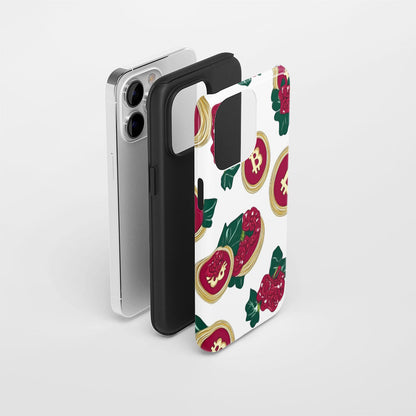 Double-Layer Semi-Handprinted Tough Matte BTC (Bitcoin) iPhone Case