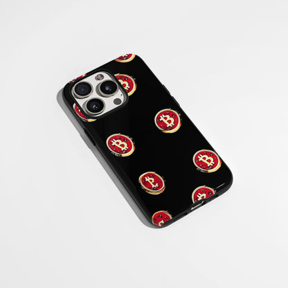 Double-Layer Semi-Handprinted Tough Matte BTC (Bitcoin) iPhone Case