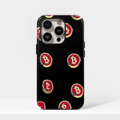 Double-Layer Semi-Handprinted Tough Matte BTC (Bitcoin) iPhone Case