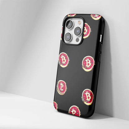 Double-Layer Semi-Handprinted Tough Matte BTC (Bitcoin) iPhone Case