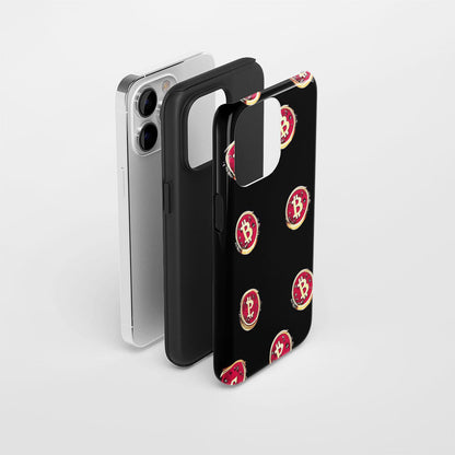 Double-Layer Semi-Handprinted Tough Matte BTC (Bitcoin) iPhone Case