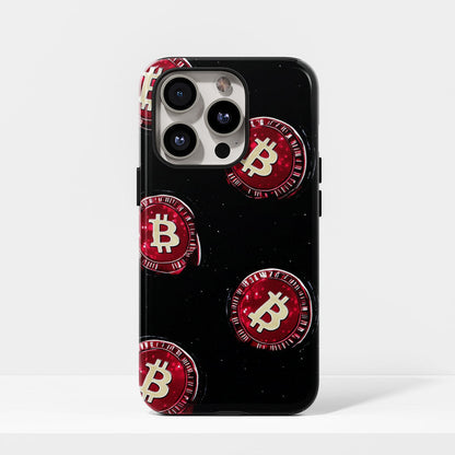 Double-Layer Semi-Handprinted Tough Matte BTC (Bitcoin) iPhone Case