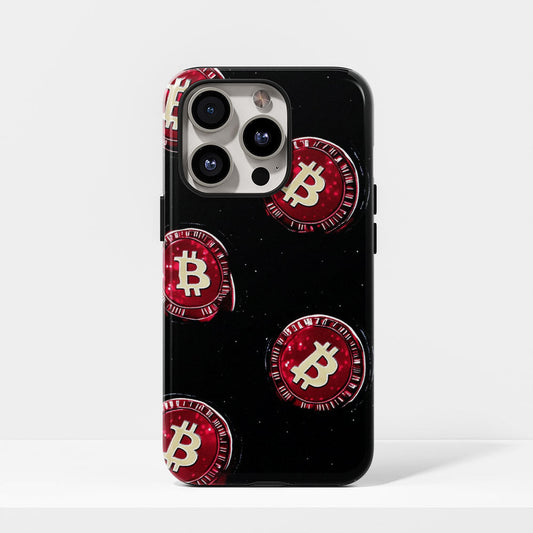 Double-Layer Semi-Handprinted Tough Matte BTC (Bitcoin) iPhone Case