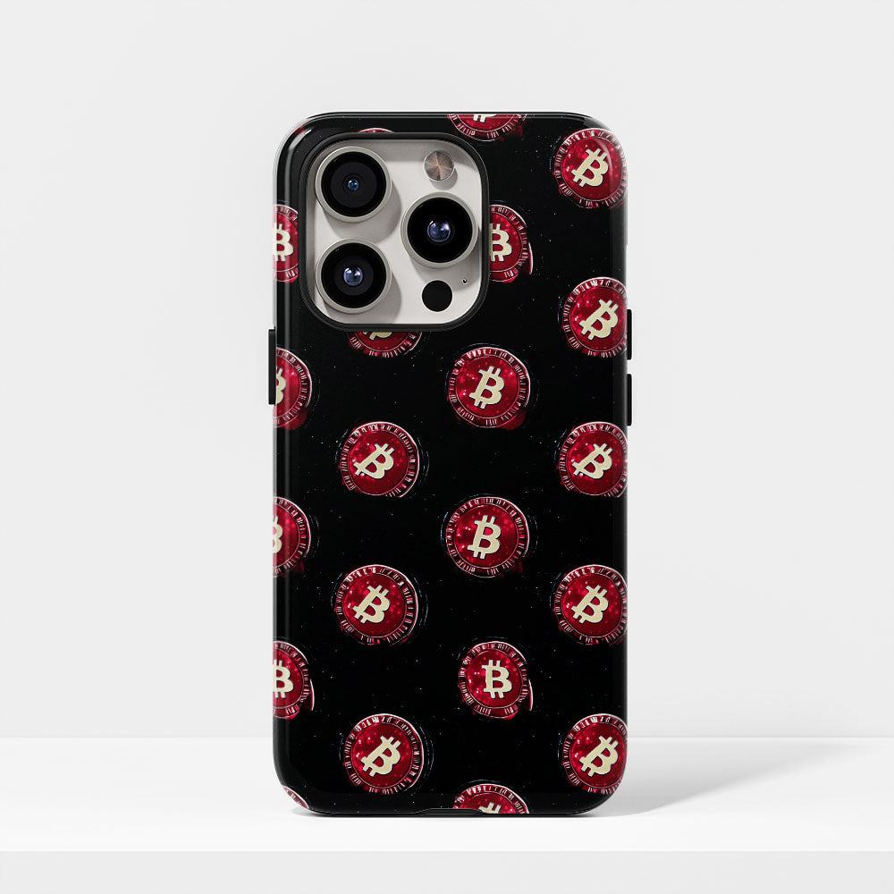 Double-Layer Semi-Handprinted Tough Matte BTC (Bitcoin) iPhone Case