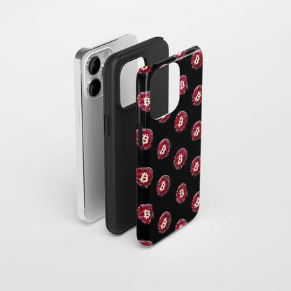 Double-Layer Semi-Handprinted Tough Matte BTC (Bitcoin) iPhone Case