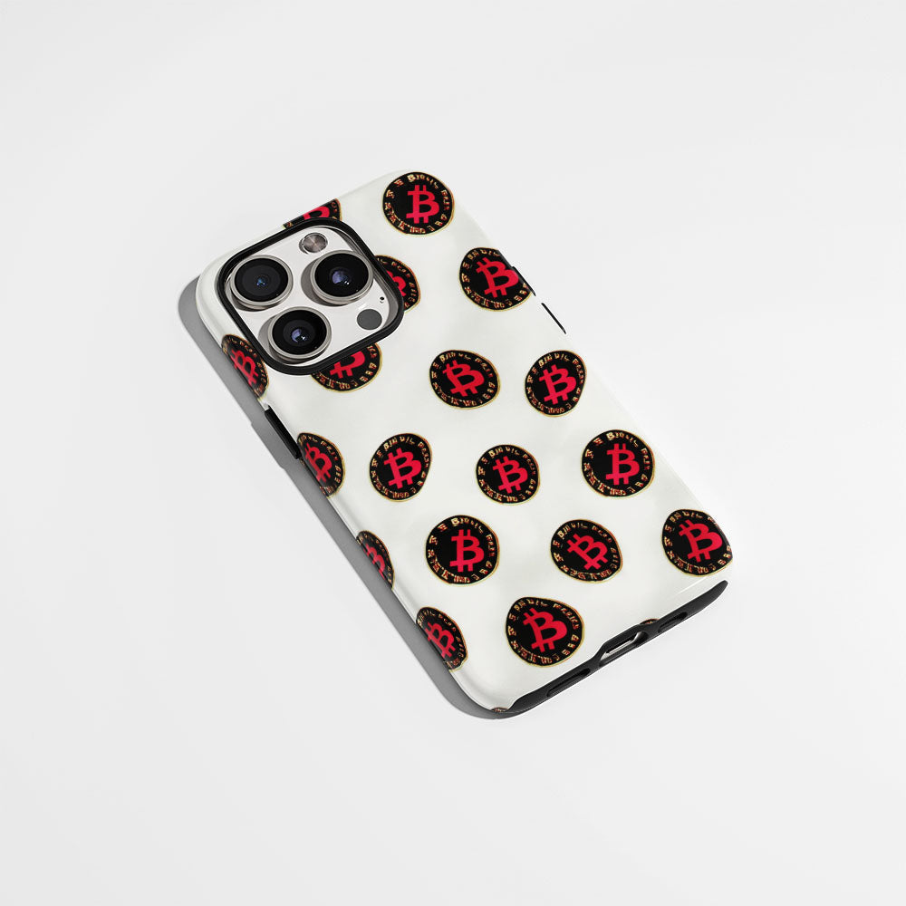 Double-Layer Semi-Handprinted Tough Matte BTC (Bitcoin) iPhone Case