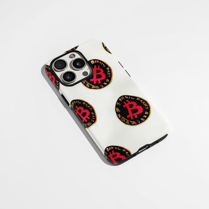 Double-Layer Semi-Handprinted Tough Matte BTC (Bitcoin) iPhone Case