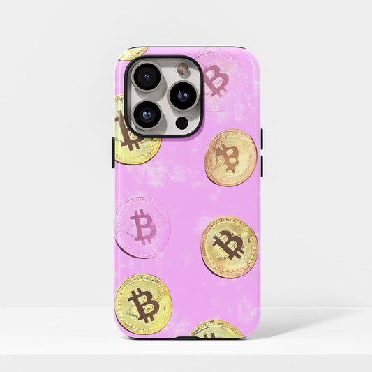 Double-Layer Semi-Handprinted Tough Matte BTC (Bitcoin) iPhone Case