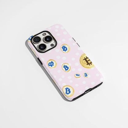 Double-Layer Semi-Handprinted Tough Matte BTC (Bitcoin) iPhone Case