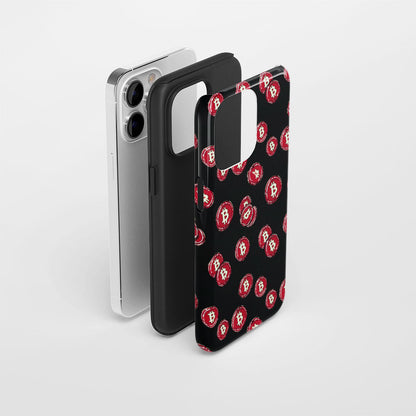 Double-Layer Semi-Handprinted Tough Matte BTC (Bitcoin) iPhone Case