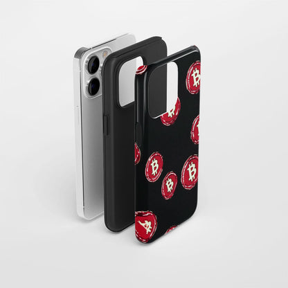 Double-Layer Semi-Handprinted Tough Matte BTC (Bitcoin) iPhone Case