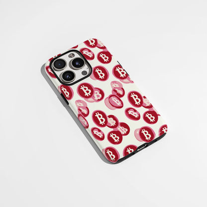 Double-Layer Semi-Handprinted Tough Matte BTC (Bitcoin) iPhone Case