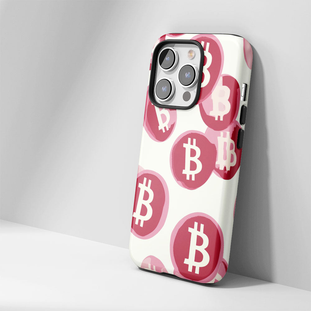 Double-Layer Semi-Handprinted Tough Matte BTC (Bitcoin) iPhone Case