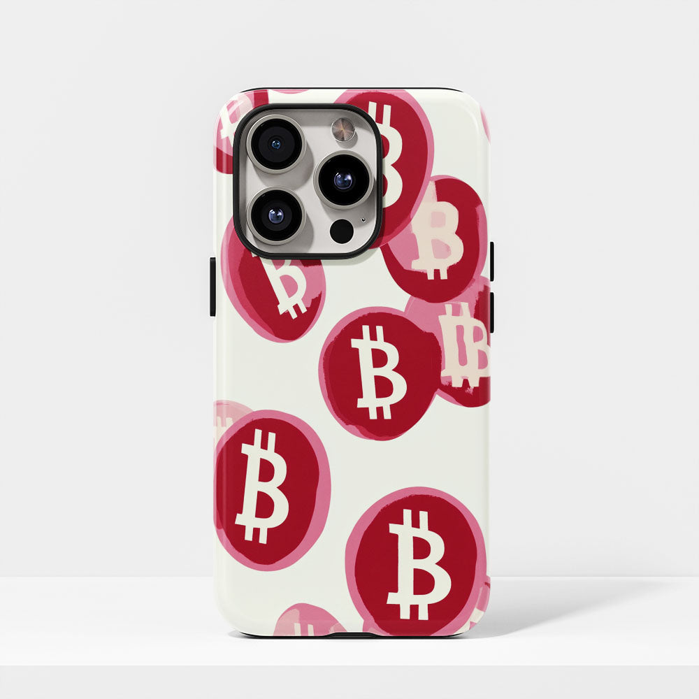 Double-Layer Semi-Handprinted Tough Matte BTC (Bitcoin) iPhone Case