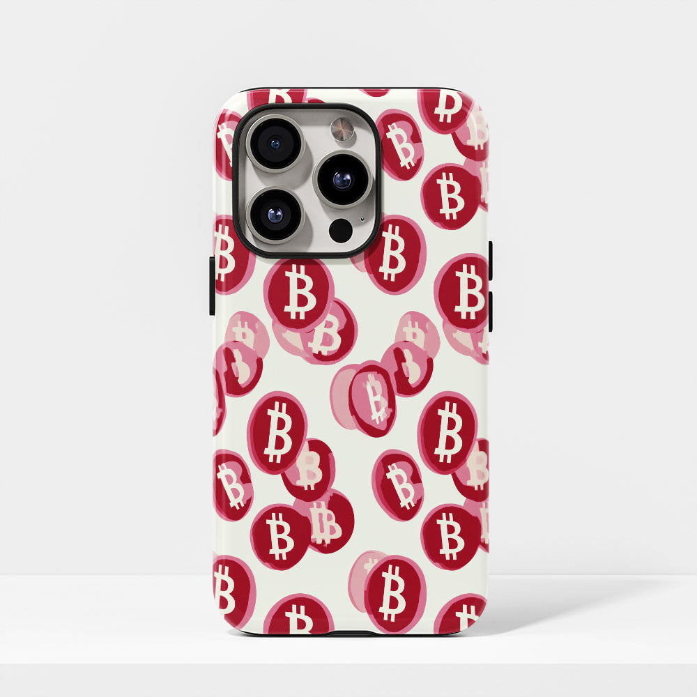 Double-Layer Semi-Handprinted Tough Matte BTC (Bitcoin) iPhone Case