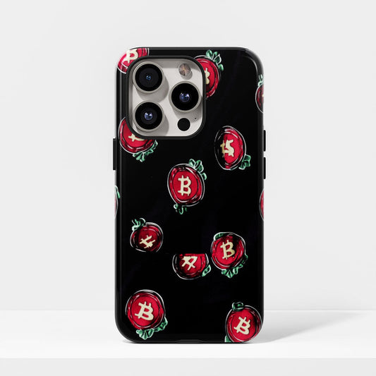 Double-Layer Semi-Handprinted Tough Matte BTC (Bitcoin) iPhone Case