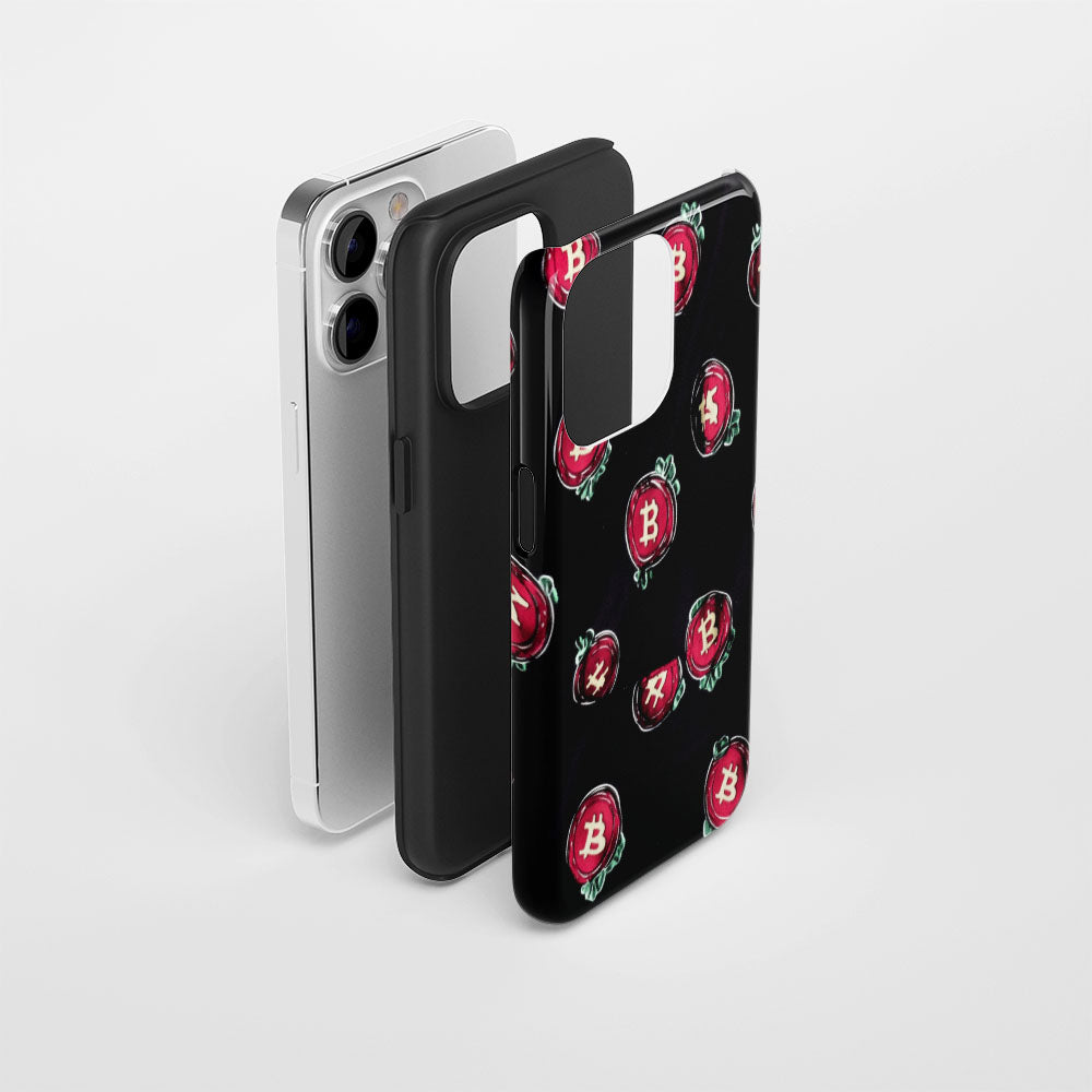 Double-Layer Semi-Handprinted Tough Matte BTC (Bitcoin) iPhone Case