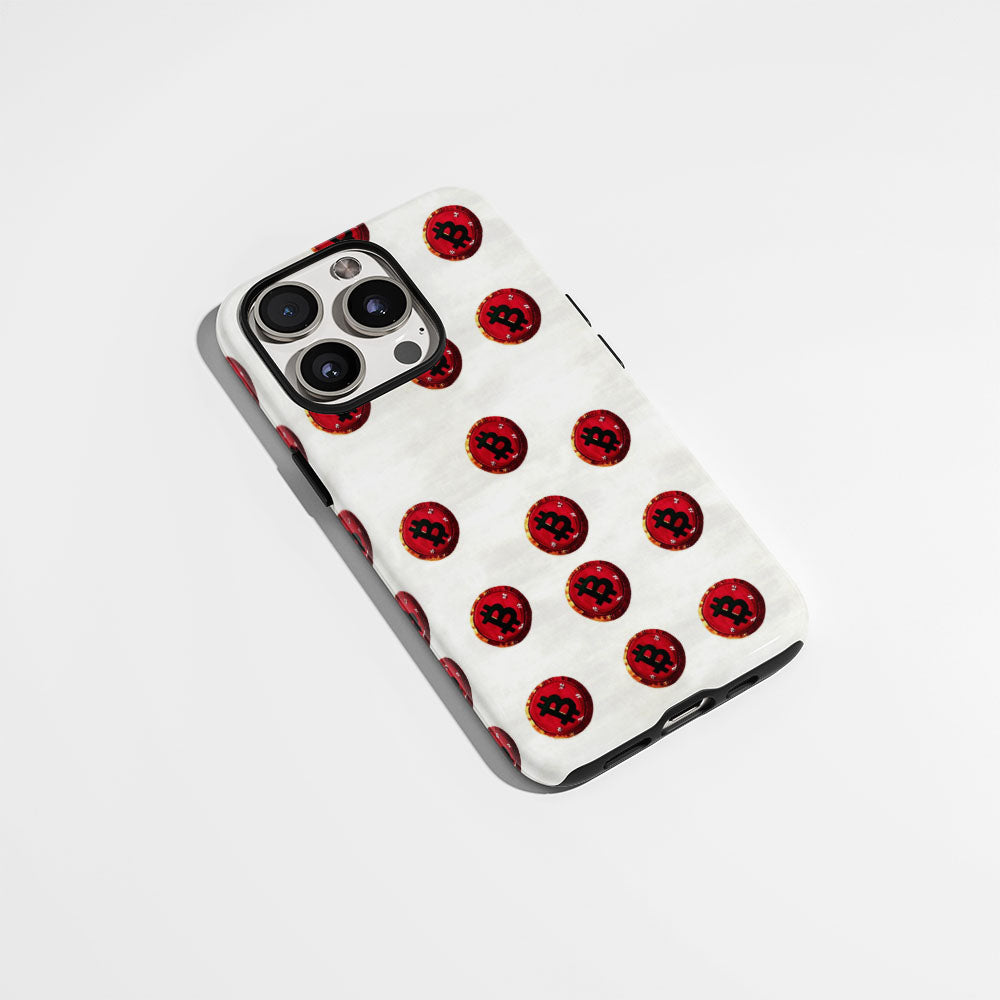 Double-Layer Semi-Handprinted Tough Matte BTC (Bitcoin) iPhone Case