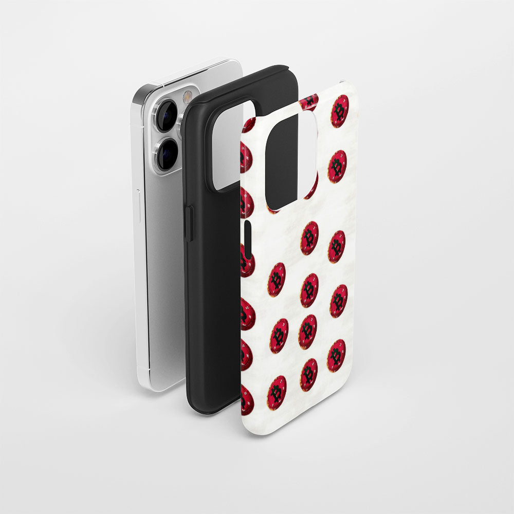 Double-Layer Semi-Handprinted Tough Matte BTC (Bitcoin) iPhone Case