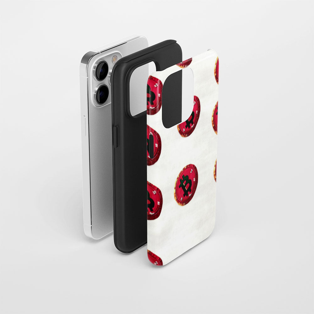 Double-Layer Semi-Handprinted Tough Matte BTC (Bitcoin) iPhone Case