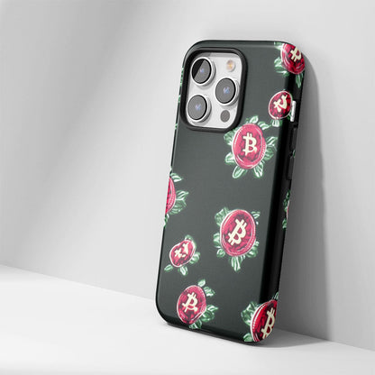 Double-Layer Semi-Handprinted Tough Matte BTC (Bitcoin) iPhone Case