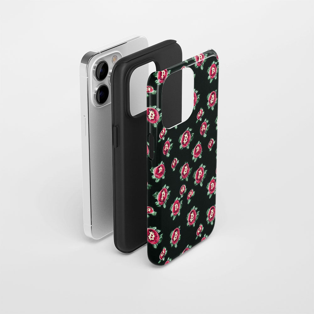 Double-Layer Semi-Handprinted Tough Matte BTC (Bitcoin) iPhone Case