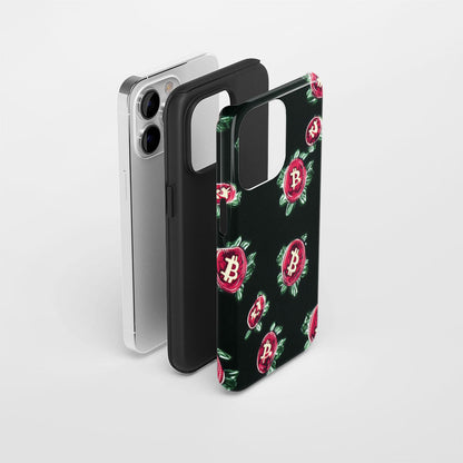 Double-Layer Semi-Handprinted Tough Matte BTC (Bitcoin) iPhone Case