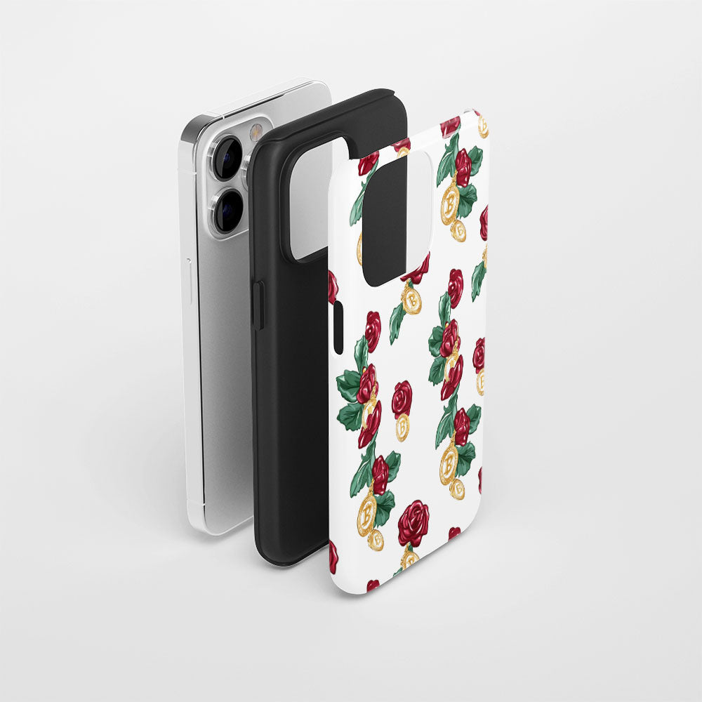 Double-Layer Semi-Handprinted Tough Matte BTC (Bitcoin) iPhone Case