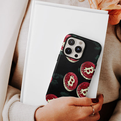 Double-Layer Semi-Handprinted Tough Matte BTC (Bitcoin) iPhone Case