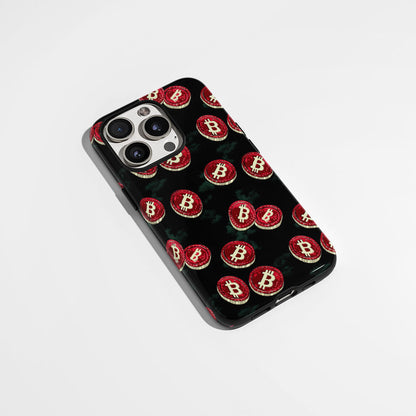 Double-Layer Semi-Handprinted Tough Matte BTC (Bitcoin) iPhone Case