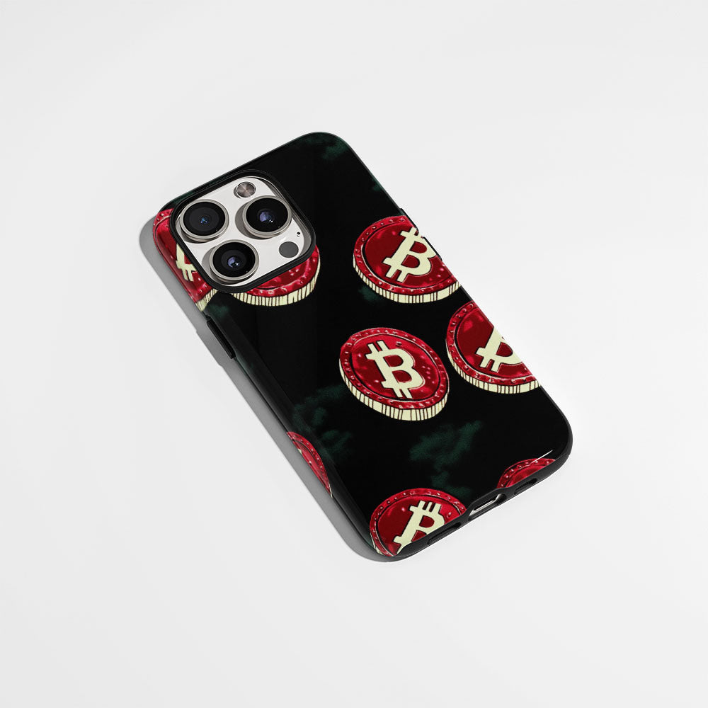 Double-Layer Semi-Handprinted Tough Matte BTC (Bitcoin) iPhone Case