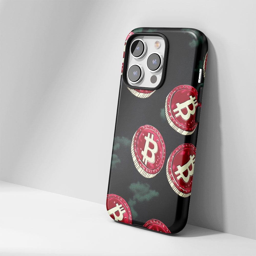 Double-Layer Semi-Handprinted Tough Matte BTC (Bitcoin) iPhone Case