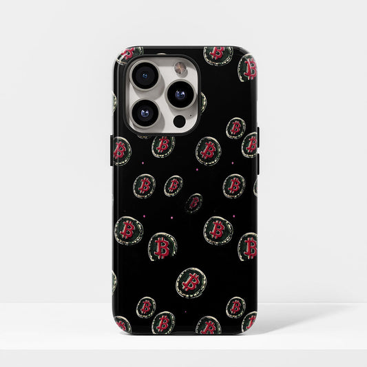 Double-Layer Semi-Handprinted Tough Matte BTC (Bitcoin) iPhone Case