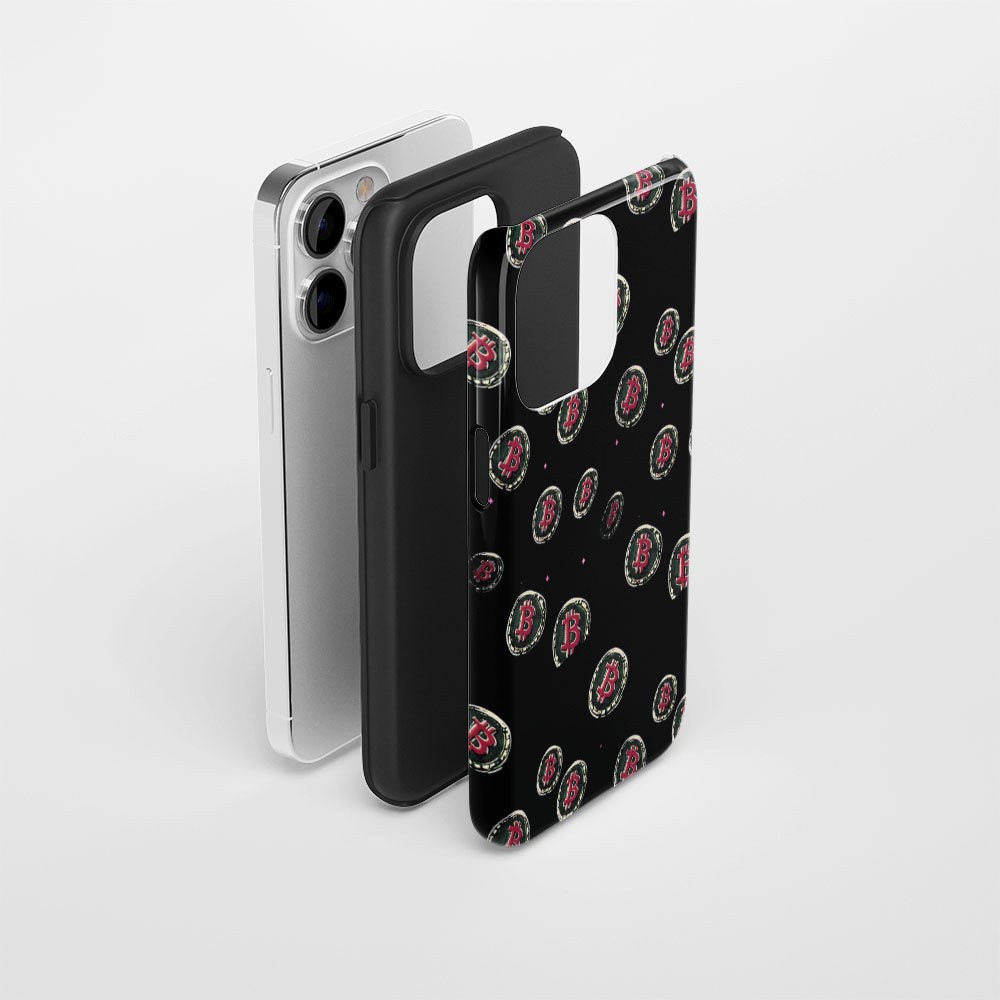 Double-Layer Semi-Handprinted Tough Matte BTC (Bitcoin) iPhone Case