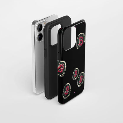 Double-Layer Semi-Handprinted Tough Matte BTC (Bitcoin) iPhone Case