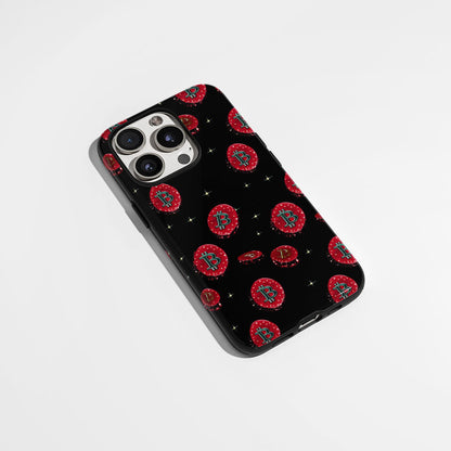 Double-Layer Semi-Handprinted Tough Matte BTC (Bitcoin) iPhone Case