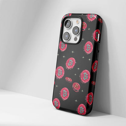 Double-Layer Semi-Handprinted Tough Matte BTC (Bitcoin) iPhone Case