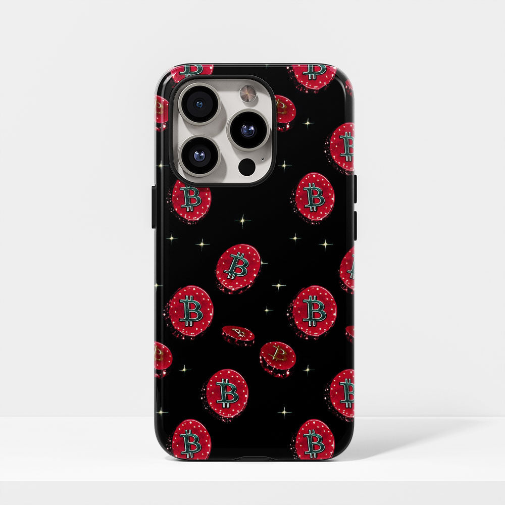 Double-Layer Semi-Handprinted Tough Matte BTC (Bitcoin) iPhone Case