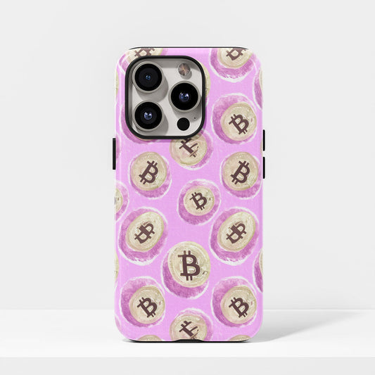 Double-Layer Semi-Handprinted Tough Matte BTC (Bitcoin) iPhone Case