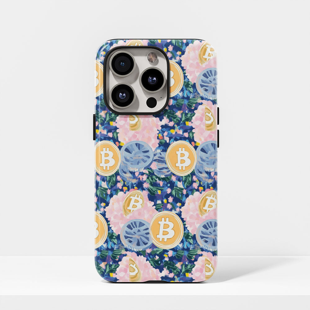 Double-Layer Semi-Handprinted Tough Matte BTC (Bitcoin) iPhone Case