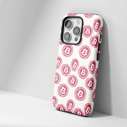 Double-Layer Semi-Handprinted Tough Matte BTC (Bitcoin) iPhone Case