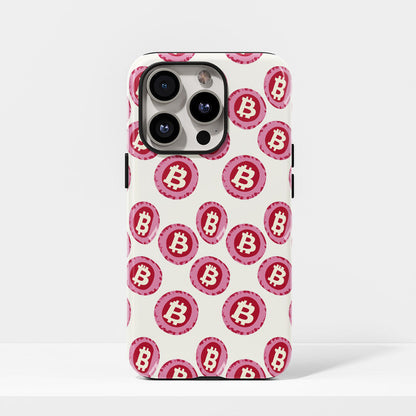 Double-Layer Semi-Handprinted Tough Matte BTC (Bitcoin) iPhone Case