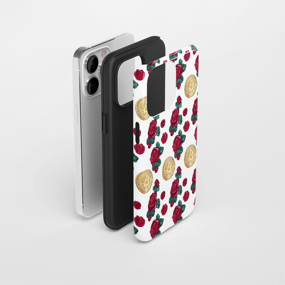 Double-Layer Semi-Handprinted Tough Matte BTC (Bitcoin) iPhone Case